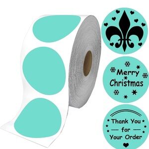 100 custom 2” stickers teal color, shipping item